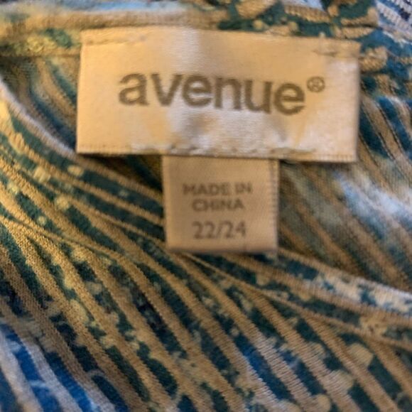 Avenue Plus Size Stripe Floral Top - Picture 6 of 8